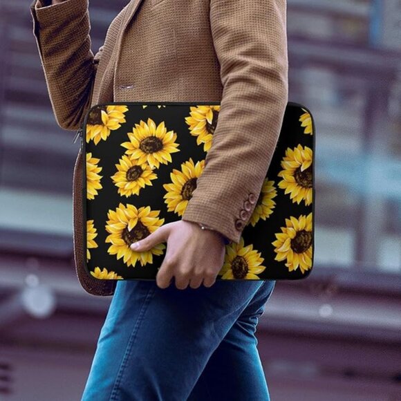 Sunflower Padded Water Resistant 15" Tablet Laptop Case NWT - Picture 7 of 7